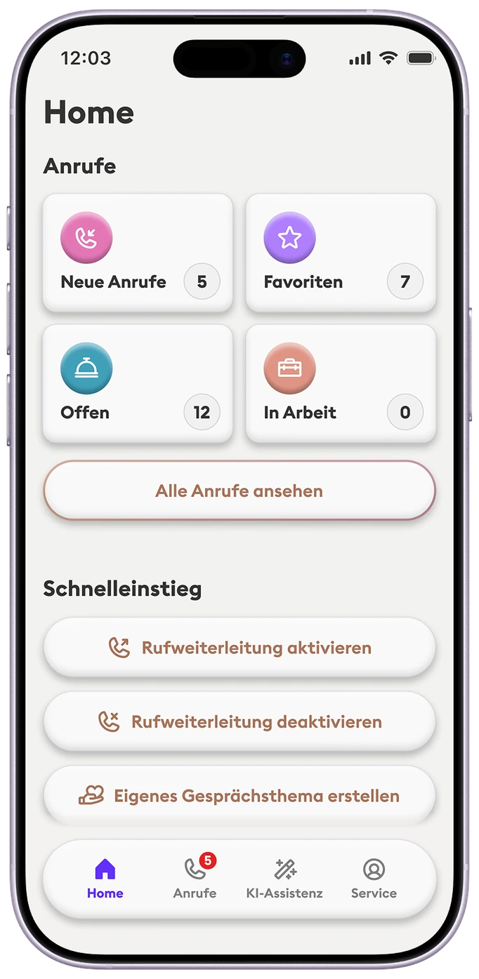 Neoling – Home-Übersicht